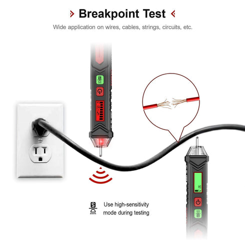 SABER Voltage Tester/Non-Contact Voltage Tester with Dual Range AC 12V-1000V/48V-1000V, Live/Null Wire Tester, Electrical Tester with LCD Display,...