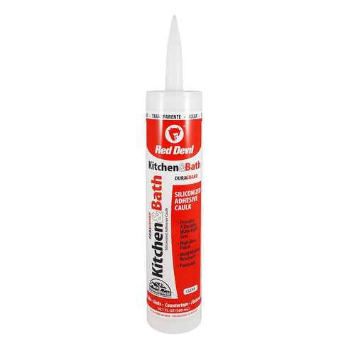 Red Devil 0408 Duraguard Kitchen & Bath Siliconized Acrylic Caulk, 10.1 oz, Clear...