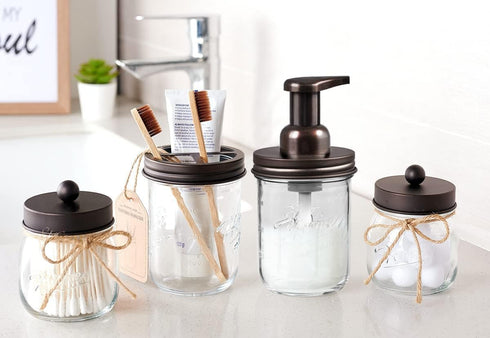 SheeChung Bathroom Accessories, Toothbrush Holder, Foaming Soap Dispenser, Bathroom Decor, Bathroom Accessory Set, Dish Soap Dispenser for Bathroo...