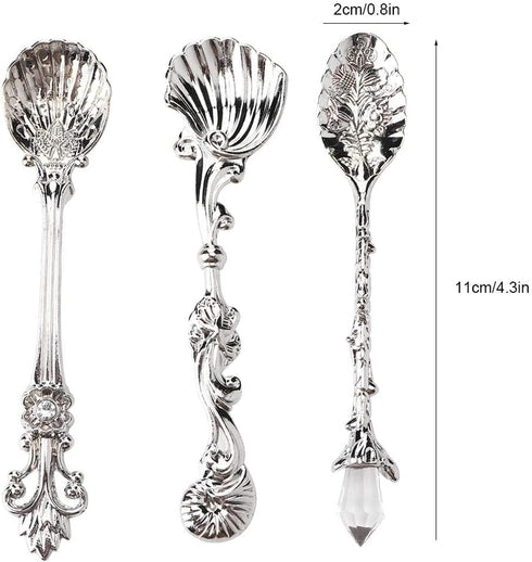 6PCS Coffee Spoons, Tiny Spoons Vintage Carved Coffee Spoon Creative Tableware Espresso Spoons Small Tea Spoons Mixing Spoons Mini Dessert Spoons ...