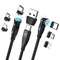 Ion 6 in 1 IP/Type-C/Micro USB PD 100W 540 Rotation Magnetic Data Transmission & Fast Charging Cable 1.8 Meter Length...