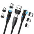 Ion 6 in 1 IP/Type-C/Micro USB PD 100W 540 Rotation Magnetic Data Transmission & Fast Charging Cable 1.8 Meter Length...