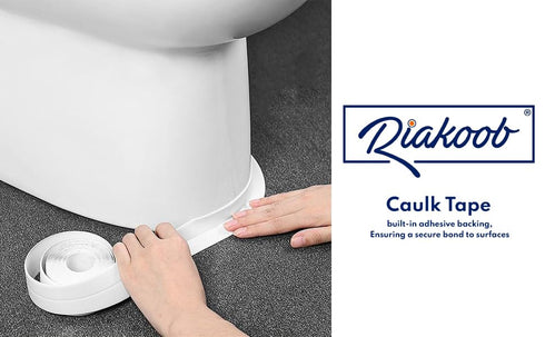 White Caulk Tape, 2 Pack Waterproof Sealant for Kitchen, Bathroom, and DIY Projects - Seamless Sealing, Watertight, Easy to Apply,Long-Lasting...
