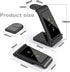 3 in 1 Wireless Charger DINTNCCM Fast Wireless Charging Stand Station Foldable for Samsung Galaxy S24 Ultra/S23+/S22/S21/S20/S10/S9, Galaxy Watch6...