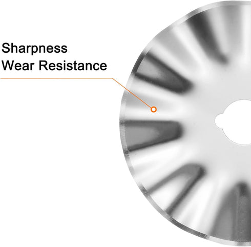 HARFINGTON 2pcs Rotary Cutter Blades 45mm Large Wave Blade SKS-7 Steel Sharpness Replacement Rotary Blade Quilting Rotary Cutter Blades for Fabric...
