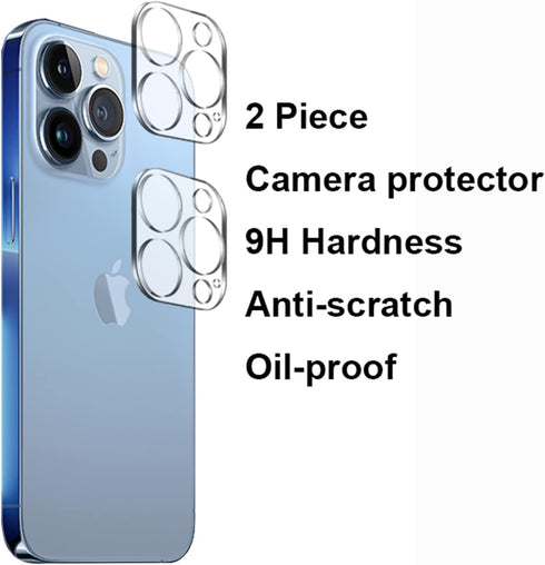 (2 Set 4 Pack 2 PCS Privacy Tempered Glass Anti-Spy Screen Protector Anti-Peeping Film and 2 PCS Camera Lens Protector Suit for iPhone 14 Pro Max...