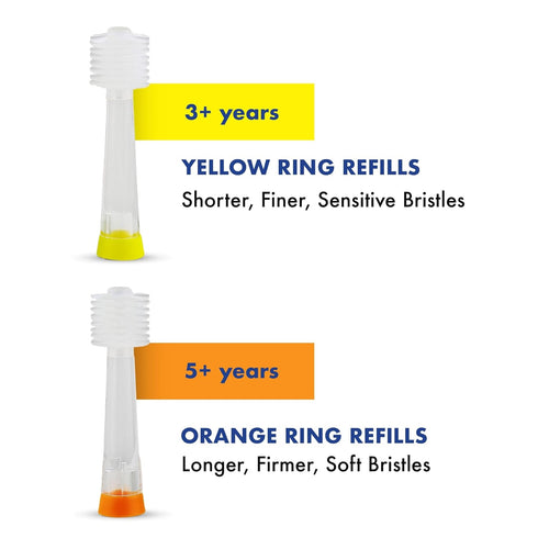 Brilliant Oral Care Kids Sonic Toothbrush Soft Replacement Heads, for Children Ages 5+, Orange, 2 Pack...