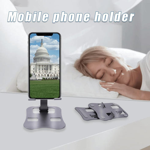 Foldable Cell Phone Stand, Aluminum Desktop Stand with Adjustable View Angle, Upgraded Desk Ultra Stable Phone Stand, Compatible with iPhone 14 13...