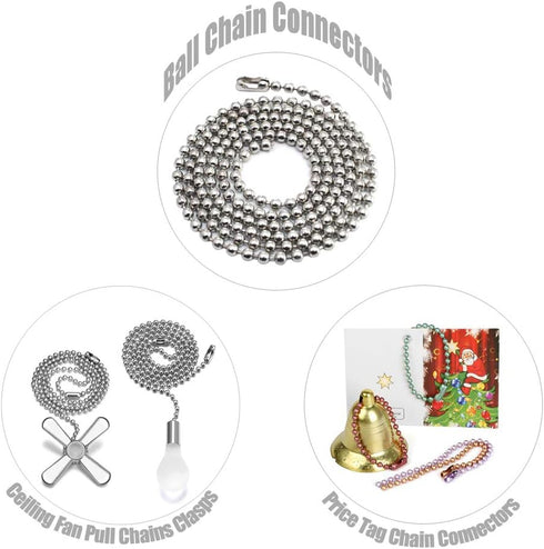 Rojwei 200pcs Ball Chain Connector Clasps Fits for 2.4mm Beaded Chain, Perfect Jewelry Making Accessories Clips for DIY Crafts....
