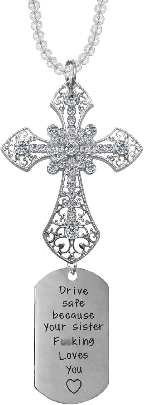 Car Hanging Ornament Cross Charm,Cross for Car Mirror Hanging,Cross for Car Mirror Hanging,Cross Car Mirror Hanger (A)...