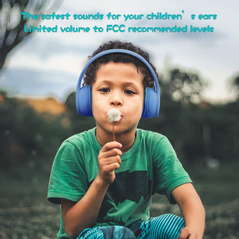Headphones Bluetooth Wireless/Wired Kids Volume Limited 85 /110dB Over Ear Foldable Protection Headset with AUX 3.5mm Mic for Boys Girls School Pa...