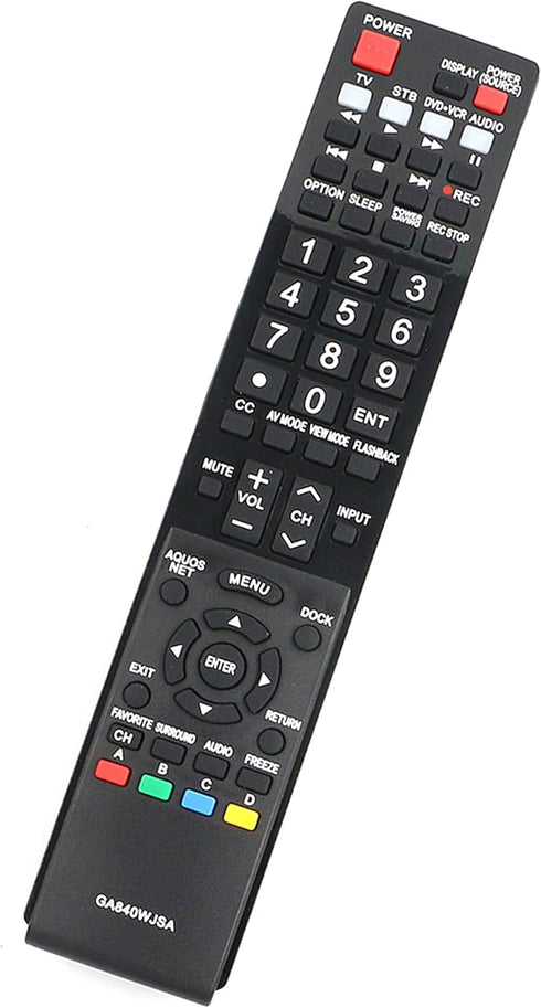 RRMCGA840WJSA GA840WJSA Replaced Remote Fit for Sharp Aquos TV LC-52LE810UN LC-52LE820 LC-52LE820UN LC-60LE810 LC-60LE810UN LC-60LE820 LC-60LE820U...
