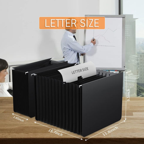 Expanding Hanging File Folders,Plastic Expandable Hanging Folder Letter Size,Filing Cabinet,13 Innovative Accordion Pocket,Alphabetical Tab,Large ...