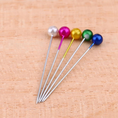 100Pcs Multicolour Round Pearl Straight Head Pins Stainless Steel Sewing Pins Clever Fashion Pins and Pincushions Sewing Notions and Supplies (1.5...