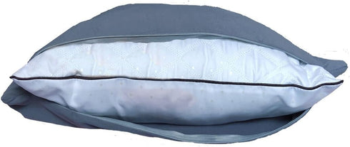 Extra Soft Jersey Knit Pillow Cases, Standard Size with Hidden Zipper, Soft Than Cotton, Pack of 2, Denim Blue...