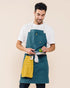 Caldo Daily Cotton Kitchen Apron for Cooking- Mens and Womens Professional Chef or Server Bib Apron - Adjustable Straps with Pockets and Towel Loo...