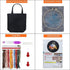 Black Canvas Tote Bag Embroidery Kit,Flowers Art Pattern,Cross Stitch Kits, Including Stamped Embroidery Bag with Hoops,Needle, Instruction Manual...
