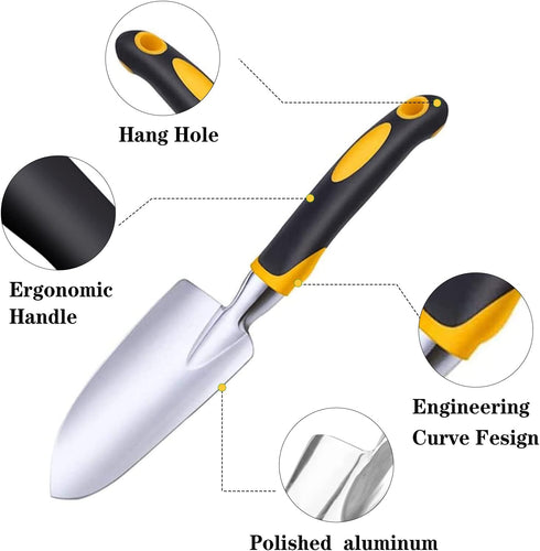 Garden Trowel Hand Shovel for Gardening with Soft Rubberized Non-Slip Handle for Planting, Digging, Weeding, Moving and Smoothing, Gardening Gifts...
