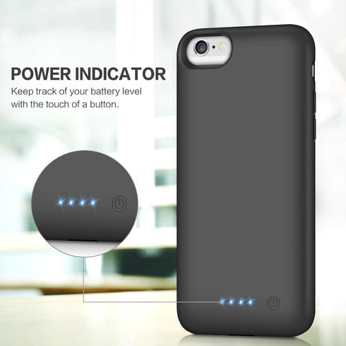 Battery Case for iPhone 6s/6/8/7/SE(2020/2022),Upgraded HETP 6000mAh Rechargeable Charging Case External Battery Pack Charger Case for iPhone 8/7/...