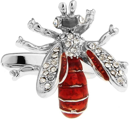 Hornet Wasp Bee Pair Cufflinks in a Presentation Gift Box & Polishing Cloth...