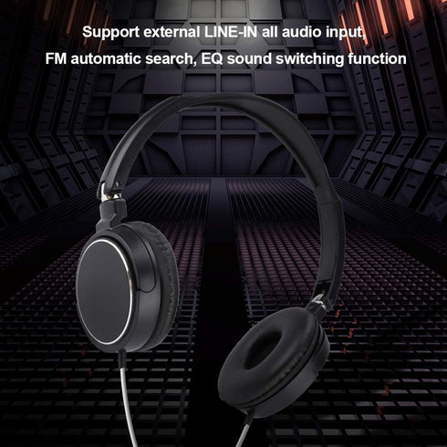 93dB Portable Wired Headset, Support FM Automatic Search, Foldable Noise Cancelling Headphone, for Sports for Travel...