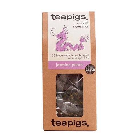 Teapigs Jasmine Pearls Tea Bags Made with Whole Leaves, 15 Count (Pack of 1)...