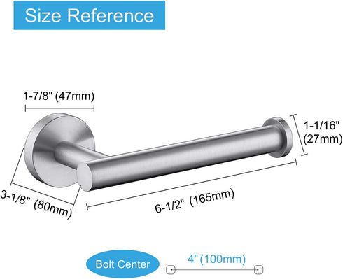 Toilet Paper Holder SUS304 Stainless Steel Round Size Brushed Nickel 2 Pack...