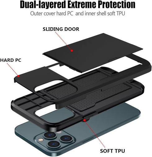Case for Galaxy Note 10 Plus Case, Samsung Note 10+ 5G SM-N975U Wallet Case, Card Holder Protective Dual Layer Shockproof Hidden Card Slot Phone C...