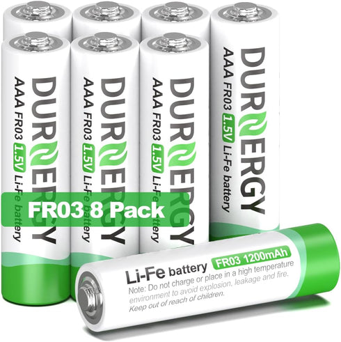 AAA Lithium Batteries, 8 Pack 1.5V Triple A Battery FR03, Longest-Lasting Lithium AAA Size Batteries...