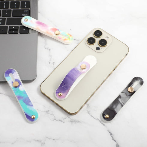 4 Pieces Phone Grip Holder Phone Loop Finger Holder Silicone Cell Phone Grip Strap Phone Finger Strap Stand for Most Smartphones(Ink Painting Styl...