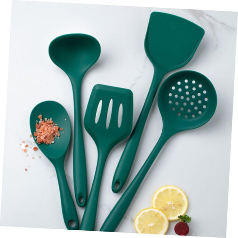 Zerodeko 1 Set Silicone Spatula Cooking Spatula Slotted Skimmer Silicone Straining Ladle Silicone Nonstick Spatula Silicone Slotted Spoon Colander...
