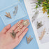 PH PandaHall 8pcs(4 Pairs) 4 Colors Triangle/Leaf Shape Alloy Brooches Hollow Pattern Shirt Collar Brooch Unisex, Antique Bronze/Golden/Silver/Ros...