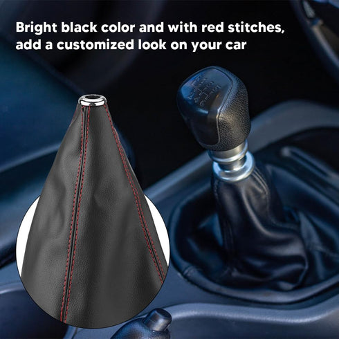 Shifter Boot Cover PU Leather Shift Knob Dust Cover Gear Shift Knob Boot Cover Universal Manual Shifter Boot Fit for Most Car Truck...