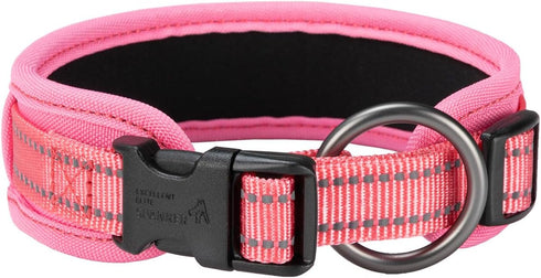 EXCELLENT ELITE SPANKER Classic Dog Collar PU Material Pet Collar with Buckle Adjustable for Small Medium Large Dogs Walking Training Black Red Bl...