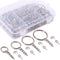 Swpeet 300Pcs Key Chain Rings Kit, 100Pcs Keychain Rings with Chain and 100Pcs Jump Ring with 100Pcs Screw Eye Pins Bulk for Jewelry Findings Maki...