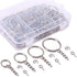 Swpeet 300Pcs Key Chain Rings Kit, 100Pcs Keychain Rings with Chain and 100Pcs Jump Ring with 100Pcs Screw Eye Pins Bulk for Jewelry Findings Maki...