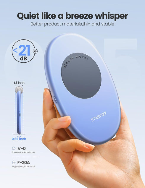Mouse Jiggler, Undetectable Mouse Mover Device, Widened and Ultra Slim Physical Mouse Wiggler Keeps The Mouse Moving, Mouse Shaker for Work-from-H...
