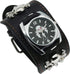 Good Leather Punk Skull Quartz Men's Wrist Watch,Big Dial Skull Women's Watch,Skull+Chains+Rivets Elements,Fashion Gift Watch Cool, Black...