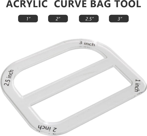 UPTTHOW 3Pcs Boxy Bag Making Templates Notion for Beginners, Clear Acrylic Sewing Tools Set with Boxed Bag, Curve Bag, Zip Pocket...