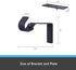 Kenney Fast Fit 5/8" No Measure Curtain Rod Brackets, Matte Black...