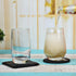 Slate Stone Drink Coasters - Set of 5 Square Black Natural Edge Stone Drink Coasters for Bar and Home- 4" x 4"...
