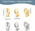 SUNNYCLUE 1 Box 40Pcs 2 Colors Clip-on Earring Converters Stainless Steel Clip on Earrings Clip on Earring Components Gold Silver Dangle Earring C...