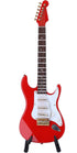 Dselvgvu Wooden Miniature Electric Guitar with Stand and Case Mini Musical Instrument Miniature Dollhouse Model Birthday Present (Electric Guitar:...