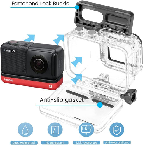 Dive Case for Insta360 ONE RS 4K Edition Action Camera, Waterproof Housing Underwater Diving Shell 60M/196FT with Thumbscrew Accessory...