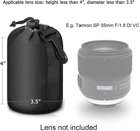 Selens Protective Neoprene Lens Pouch for DSLR Camera Lens Compatible with Sony, Olympus, Panasonic - Thick Padded Medium Camera Lens Case Bag...