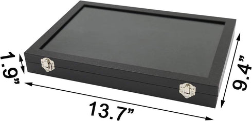 Ogrmar Glass lid 12 Grid Multifunction Jewelry Tray Vintage Rings Organizer Earrings Necklaces Bracelet Brooch Buttons Showcase Storage Boxes (12 ...