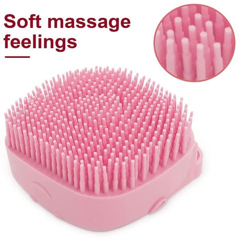 Pet Bath Massage Brush Puppy Dog Cat Grooming Cleaning Soft (Pink)...