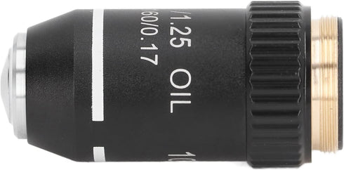 Microscope Objective Lens, 100X Magnification Lens High Power Objective Lens Replacement Achromatic Objective 20.2mm Interface Thread for Compound...