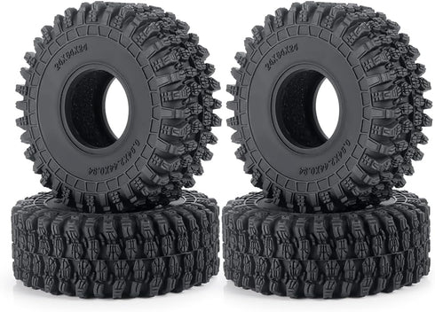 4Pcs RC Tires Terrain Rubber Tires for 1/18 Tra-xxa Trx4m Axial SCX24 RC Crawler Car Upgrade...
