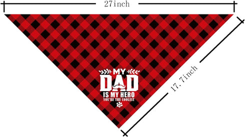 Daddy is My Super Hero Dog Bandana, Dad Gift Dog Bandana, Pet Scarf Accessories, Printed Dog Bandanas Gift for Dog Lover Birthday, Christmas, Fath...